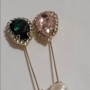 2 Sparkle Rhinestone Lapel/Hat Piin 2 /2.5”